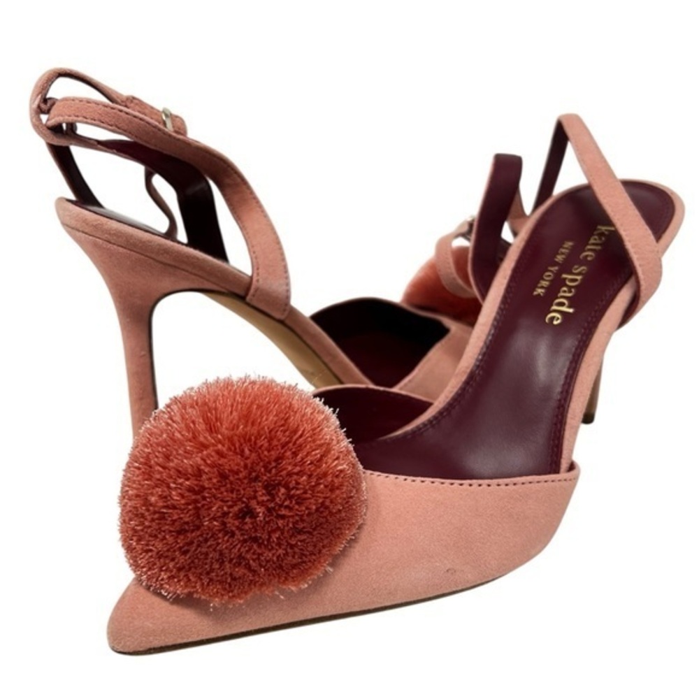 Kate Spade Blush Heels with Pom Pom